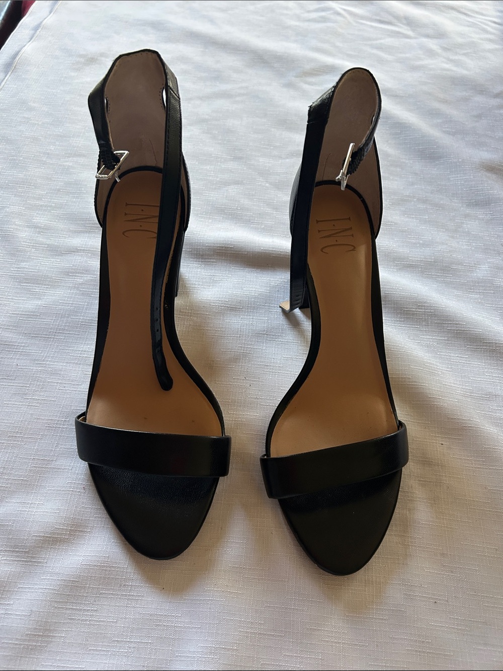 INC International Concepts Black Strappy Stiletto Sandals